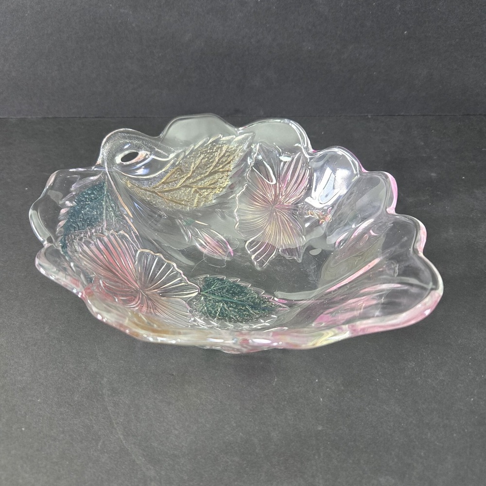 Vintage Mikasa Studio Nova Crysta1 Hibiscus Individual‎ Salad/Fruit Bowl